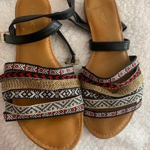 Black/multicolored tribal pattern